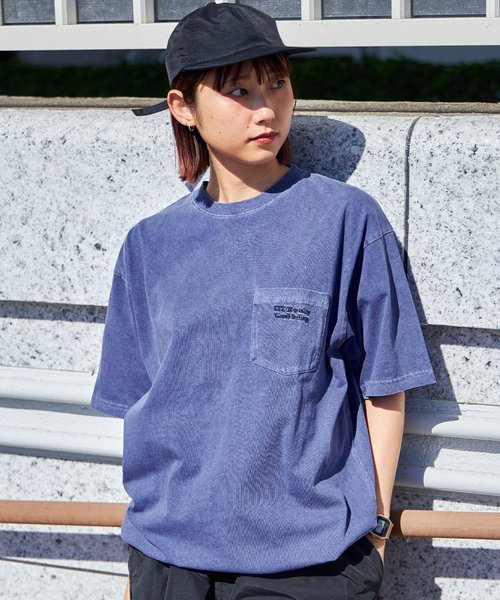 【FFEIN(フェイン)】ピグメントポケット刺繍Tシャツ / ビックシルエット ドローコード