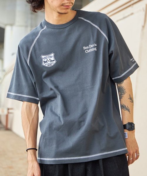 【BEN DAVIS（ベンデイビス）】CONTRAST STITCH TEE / Tシャツ 半袖 配色ステッチ ラグラン