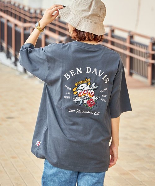 【BEN DAVIS（ベンデイビス）】SNAKE EMB TEE / Tシャツ 半袖 ブランドロゴ 刺繍 ダイス