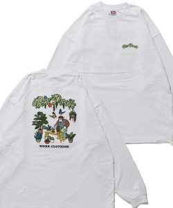 【BEN DAVIS（ベンデイビス）】GARDENING EMB BRUSHED LS/ クルーネック 長袖 ロンT サークルロゴ ドローコード