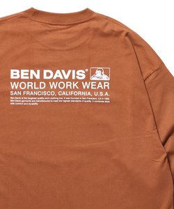 【BEN DAVIS（ベンデイビス）】BD LOGO L/S TEE WIDE / 長袖  オーバーサイズ ワンポイント シンプル ネーム