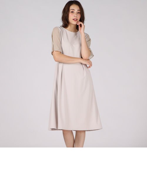 洗濯機で洗える パールニット袖シフォンワンピース Ketty ケティ の通販 Mall