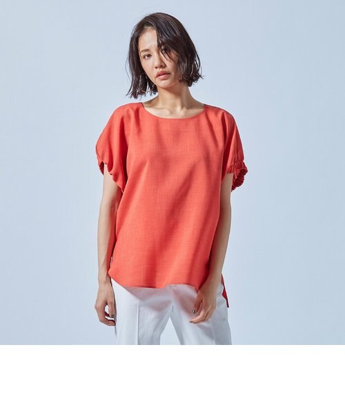 Web別注 麻調のきれいめドルマンスリーブブラウス 洗濯機で洗える Lautreamont ロートレアモン の通販 Mall