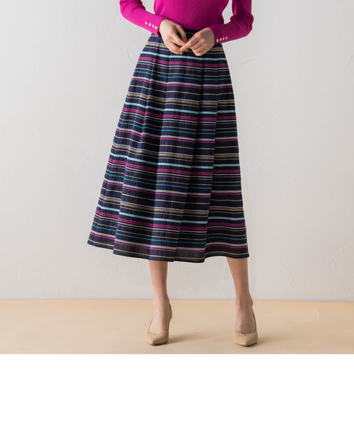 マルチボーダー刺繍スカート | Viaggio Blu（ヒ゛アッジョブルー）の