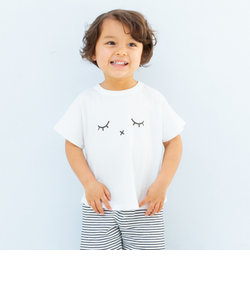 アニマル フェイスモチーフ シンプル カジュアル ストレッチ 半袖 Tシャツ (100cm～130cm)