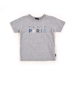 【虫よけ加工】 PARIS ロゴ プリント Tシャツ  防虫効果  (90cm～150cm）