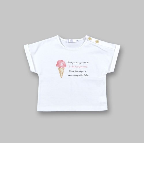 水彩 タッチ アイスクリーム プリント Tシャツ 80 100cm Bebe Online Store ベベ オンライン ストア の通販 Mall