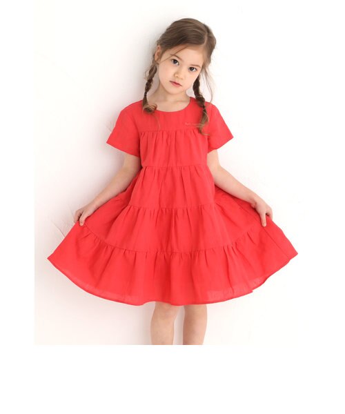 バック 星 スター ボタン 半袖 ティアード ワンピース 90 130cm Bebe Online Store ヘ ベ オンライン ストア の通販 Mall