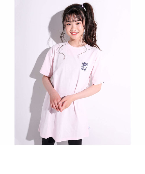 【 FILA × ZIDDY 】【ニコ☆プチ掲載】ロゴライン ビッグTシャツ ワンピース(130~160cm)