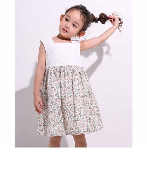 レース 切り替え 花柄 ワンピース 90 130cm Bebe Online Store ヘ ベ オンライン ストア の通販 Mall