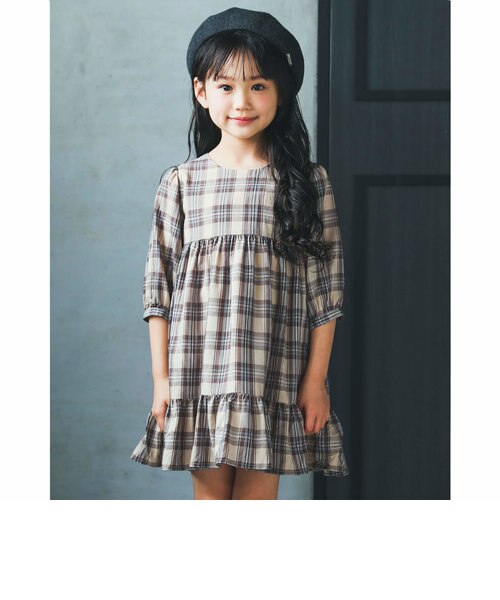 ビエラ チェック ギャザー ひざ上丈 ワンピース 90 140cm Bebe Online Store ヘ ベ オンライン ストア の通販 Mall