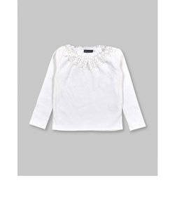 フラワー レース 襟 裾 メロウ Tシャツ (90~150cm)