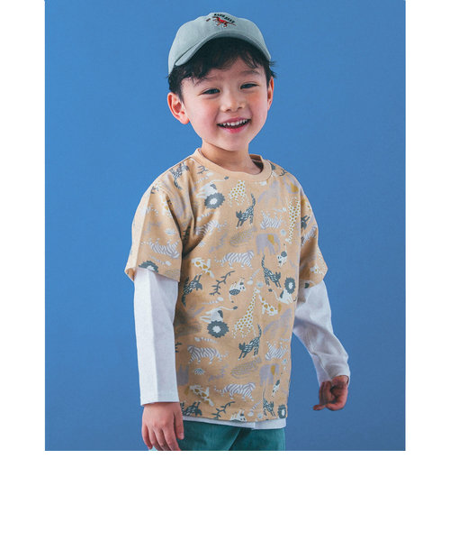 【 ママ想い 】 アニマル柄 × ロゴ Tシャツ セット (80～130cm)