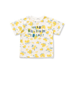 【 お揃い 】 レモン バナナ ロゴ サマー プリント Tシャツ (80~130cm)