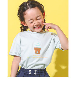 ソフトクリーム ホットドッグ ビール 食べ物 PAKUPAKU 刺繍 Tシャツ (80~130cm)