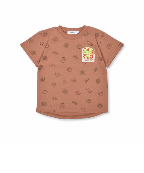 パン 柄 目玉焼きトースト ピザトースト PAKUPAKU Tシャツ (80~120cm)