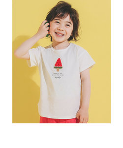 スイカ イチゴ おにぎり アイス サガラ刺繍 PAKUPAKU Tシャツ (80~130cm)
