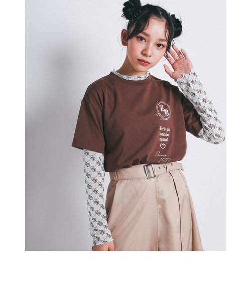 モノグラム シアー インナー + ロゴ Tシャツ レイヤード セット (130~160cm)