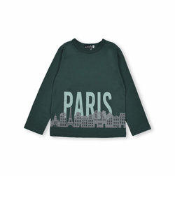 パリの街並み シルエット プリント Tシャツ (80~150cm)