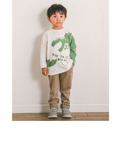 2点セット 恐竜 プリント 刺繍 Tシャツ パンツ (80~120cm)