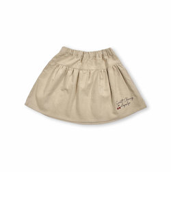 コールテン チェリー ロゴ 刺繍 コットン ギャザー スカート (90~130cm)