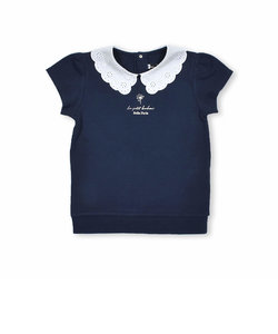 モクレン プリント レース 襟 Tシャツ (90~150cm)