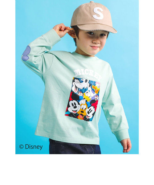 Disney 】 ミッキーマウス ミニーマウス シルエット 肘 配色 Tシャツ ディズニー (80~130cm) BEBE  ONLINE STORE（ベベ オンライン ストア）の通販 mall