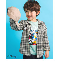 【 Disney 】 ミッキーマウス / ミニーマウス /  デニム チェック 柄 シャツ / ディズニー (80~130cm)