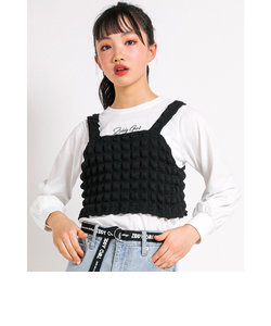 【 ニコ☆プチ 掲載 】2点 セット ポップコーン ビスチェ + 長袖 Tシャツ (130~160cm)