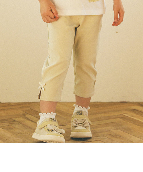 裾リボンスーパーストレッチ7分丈パンツ(80~130cm)