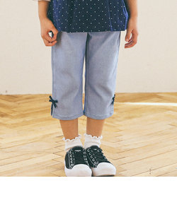 裾リボンスーパーストレッチ7分丈パンツ(80~130cm)