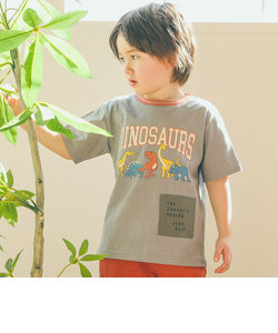 【お揃い】恐竜プリントカレッジラインTシャツ(80~130cm)