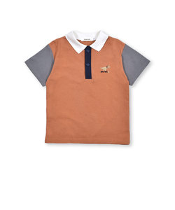 襟つき袖配色半袖Tシャツ(90~130cm)