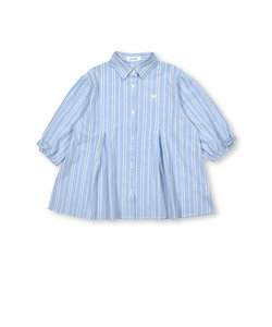 【お揃い】ストライプ柄袖リボン7分袖シャツ(90~130cm)