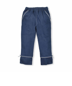 ストレッチ デニム 裾 リボン パンツ (95~150cm)