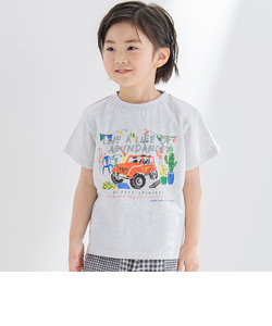 【接触冷感】車景色プリント天竺Tシャツ(95~150cm)