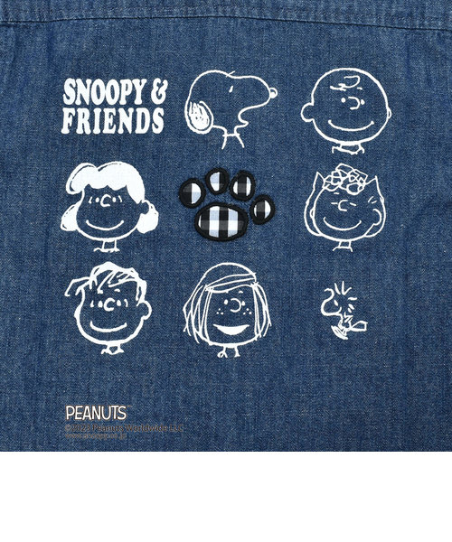 PEANUTS×SLAP SLIP】スヌーピーバックプリント胸ポケット長袖シャツ(90