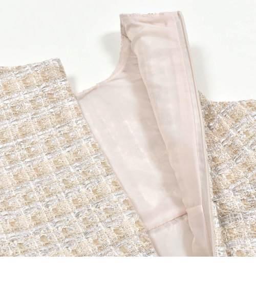 日本製】ラメミックスツイードジャンパースカート(100~140cm) | BEBE