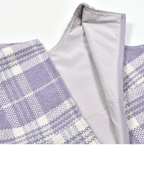 お揃い】ラメツイードチェックジャンパースカート(100~150cm) | BEBE