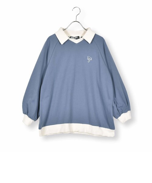 襟付きラメ刺しゅうロゴトレーナー(130~160cm) | BEBE ONLINE STORE  