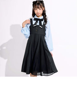 【 ニコ☆プチ 掲載 】プリーツ切り替えジャンパースカート(130~160cm)