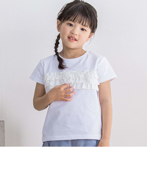 立体ジャガード3段フリルTシャツ(95~150cm)