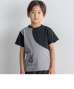 配色切り替えビートルプリントTシャツ(95~150cm)