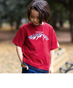 【抗菌防臭】裾レイヤード風マウンテンロゴ天竺Tシャツ(100~160cm)