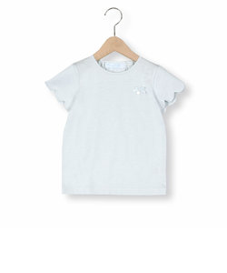 スカラップ袖コットン天竺半袖Tシャツ(90~140cm)