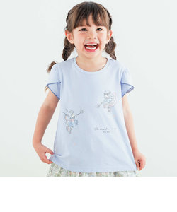 チュールリボンウサギ妖精モチーフ半袖Tシャツ(80~140cm)