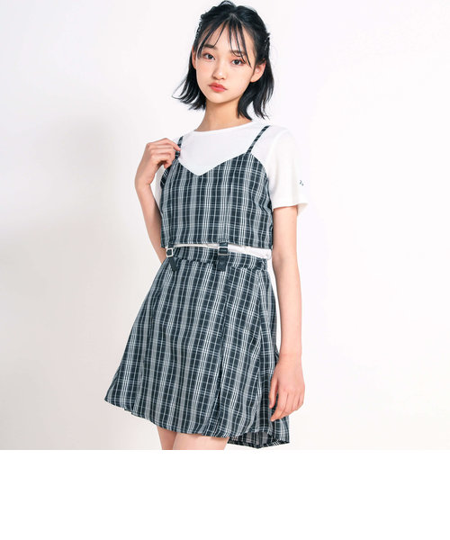 【 ニコ☆プチ 掲載 】ビスチェ&Tシャツ＆インパンツ付きスカート3点セット(130~160cm)
