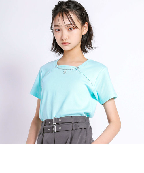 【 ニコ☆プチ 掲載 】チェーン取り外しテレコTシャツ(130~160cm)