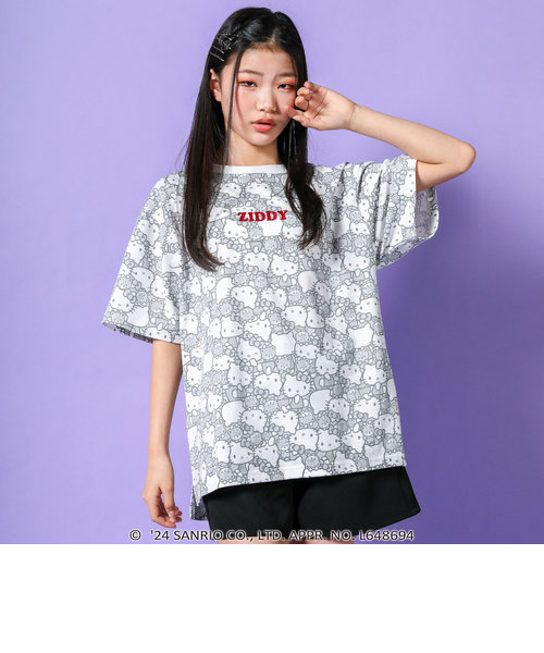 【 ニコ☆プチ 掲載 】【ハローキティ×ZIDDY】総柄BIGTシャツ(130~160cm)