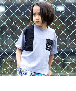 【接触冷感】グログランポケットロゴ変形天竺Tシャツ(100~160cm)